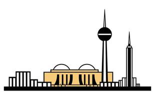 Tehran city skyline isolated vector illustration, icons.