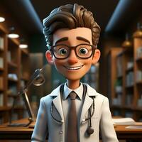 AI generated 3D cartoon doctor photo