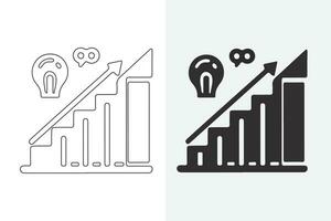 Icons representing percentage growth and decline are placed. Stock vector collection of percent, arrow, up, down, and line style symbols