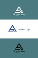 mínimo ab letra logo plantilla, ab vector tipo icono logo