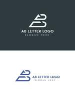 mínimo ab letra logo plantilla, ab vector tipo icono logo