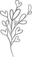 Plant Element Outline Vector Illustration