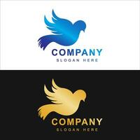 Bird logo template with line art style. Creative abstract bird logo collection, bird logo full color. vector