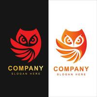 owl logo template with line art style. Creative abstract bird logo collection, owl logo full color. vector