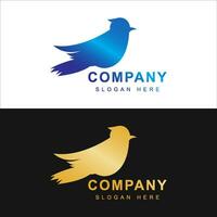 Bird logo template with line art style. Creative abstract bird logo collection, bird logo full color. vector