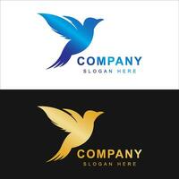 Bird logo template with line art style. Creative abstract bird logo collection, bird logo full color. vector