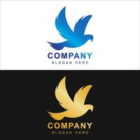 Bird logo template with line art style. Creative abstract bird logo collection, bird logo full color. vector