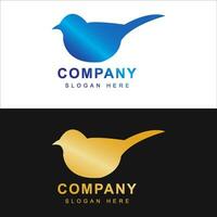 Bird logo template with line art style. Creative abstract bird logo collection, bird logo full color. vector