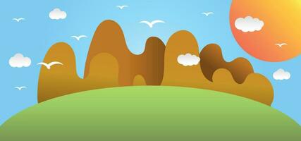 Landscape with mountains background vector