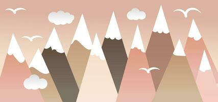 Landscape with mountains background vector