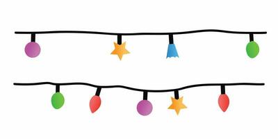 Christmas lights clipart vector