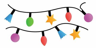 Christmas lights clipart vector