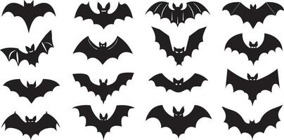 Bat silhouette set vectors