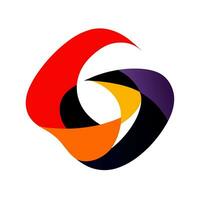 a logo with a colorful swirl vector