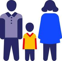 familia icono con un niño y padres vector
