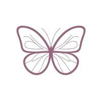 a butterfly icon in purple on a white background vector