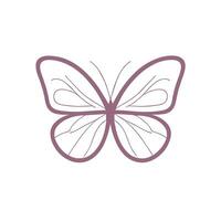 a butterfly icon in purple on a white background vector