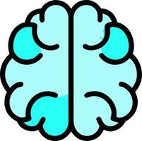 a blue brain with a white background vector