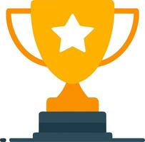 a gold trophy cup with a star on top vector