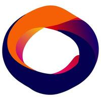 the logo for the company is an orange and blue swirl vector