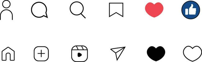 Vector set icon bar or symbol on social media