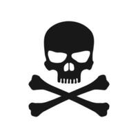 Skull and crossbones icon vector. Skull and bone danger warning sign. Skull with crossbones vector icon