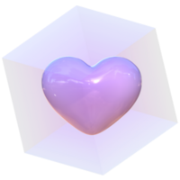 Cube Y2K 3D rendering cute clear glass png