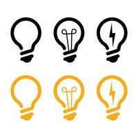 template light bulb, glowing light bulb design elements vector