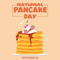 National Pancake Day vector. Pancakes with syrup and butter vector. vector