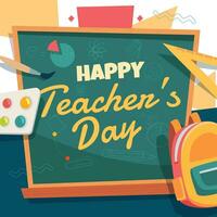 world teacher's day card design with adobe illustrator. vector