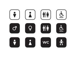 Restroom icons set. Toilet icons. WC icons. Gender symbols. Vector scalable graphics