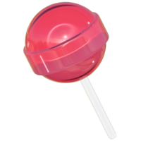 Lollipop Y2K 3D rendering cute clear glass png