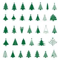 set of christmas trees christmas tree xmas tree vector