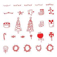 christmas element collection, set of christmas elements vector