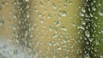 regndroppar faller i en fönster video