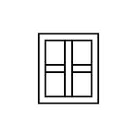 Window Simple Outline Symbol for Web Sites. Suitable for books, stores, shops. Editable stroke in minimalistic outline style. Symbol for design vector