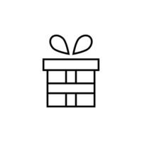 Giftbox Vector Line Symbol. Suitable for books, stores, shops. Editable stroke in minimalistic outline style. Symbol for design