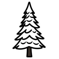 A Christmas Decorative tree silhouette outline vector