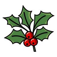 A Holly Vector isolated on a white background, Christmas Holly Clipart illustration