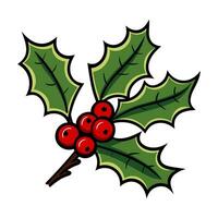 A Holly Vector isolated on a white background, Christmas Holly Clipart illustration