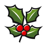 A Holly Vector isolated on a white background, Christmas Holly free illustration