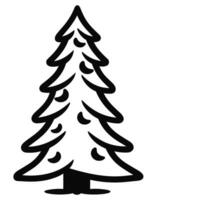 A Christmas Decorative tree silhouette outline vector free