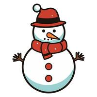 A Snowman Vector illustration isolated on a white background