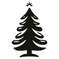 A Christmas Decorative tree silhouette outline vector free