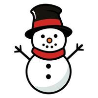 A Snowman Vector illustration isolated on a white background