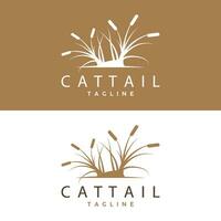 Cattail Logo Design Vector Simple Illustration Symbol Template