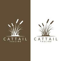 Cattail Logo Design Vector Simple Illustration Symbol Template