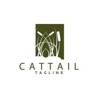 Cattail Logo Design Vector Simple Illustration Symbol Template