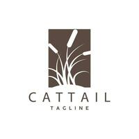 Cattail Logo Design Vector Simple Illustration Symbol Template