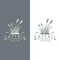 Cattail Logo Design Vector Simple Illustration Symbol Template